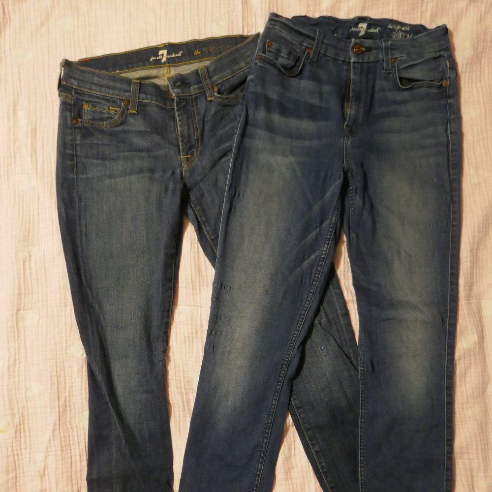 Bundle Lot 2 7 Seven for All Mankind Skinny Jeans 27 4
